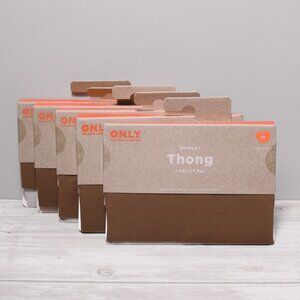 5 Pairs Old Navy Womens No Show Thongs Brown Panties 3X